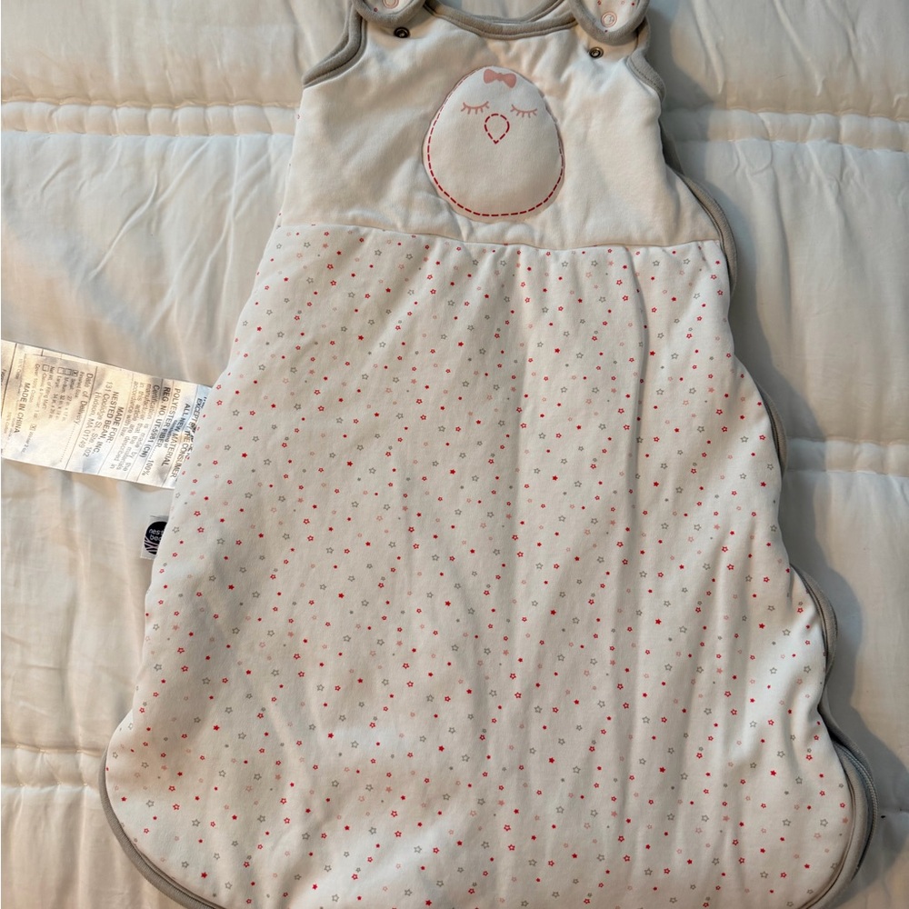 Nested Bean Weighted Sleep Sack with Pink Stars